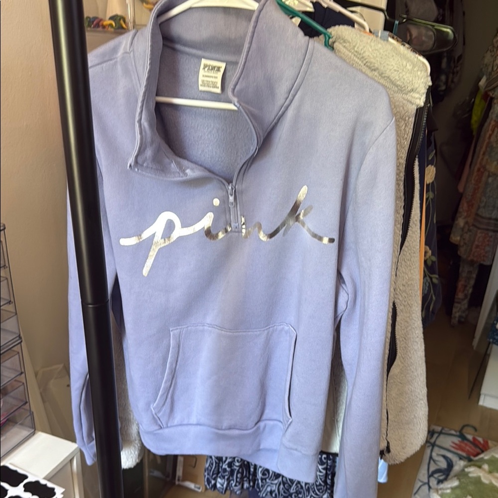 PINK Victoria's Secret Lavender Quarter-Zip Pullover
